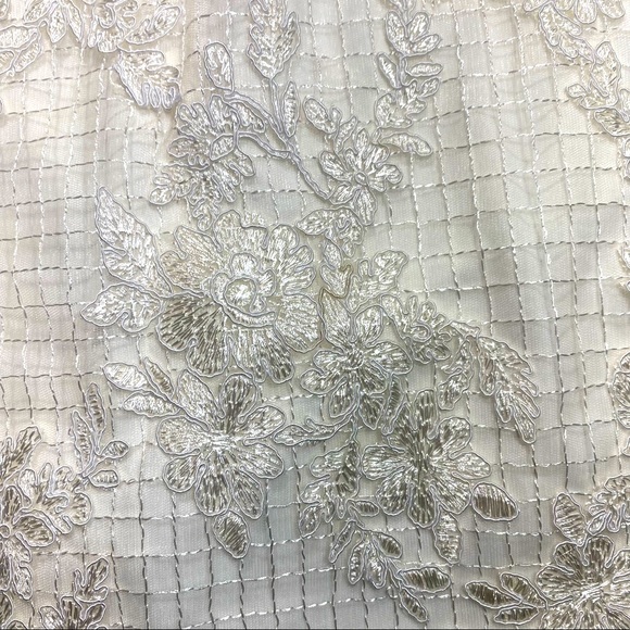 Lulu’s White Floral Embroidered Sheer/White Underlay Formal Mini Dress NWT L - Picture 7 of 14